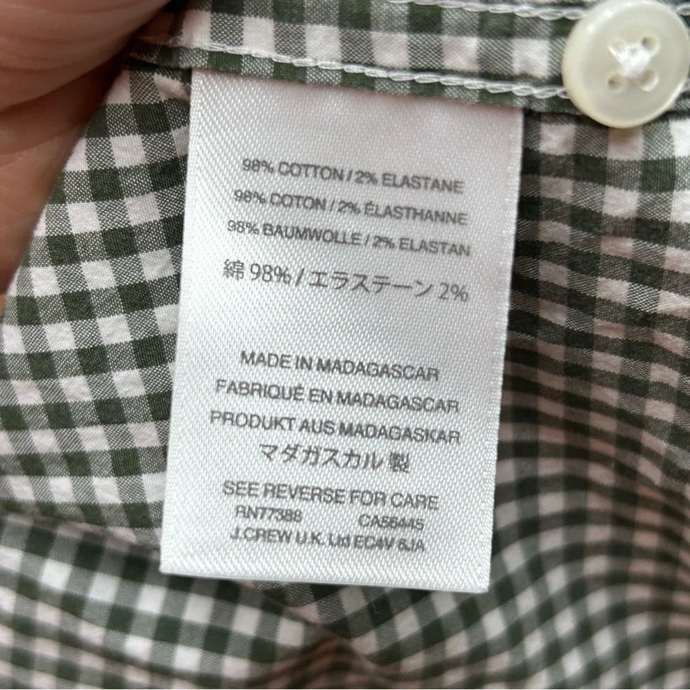 J crew‎ plaid stretch slim fit poplin shirt